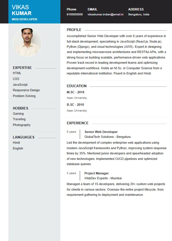 Premium Resume Template 3
