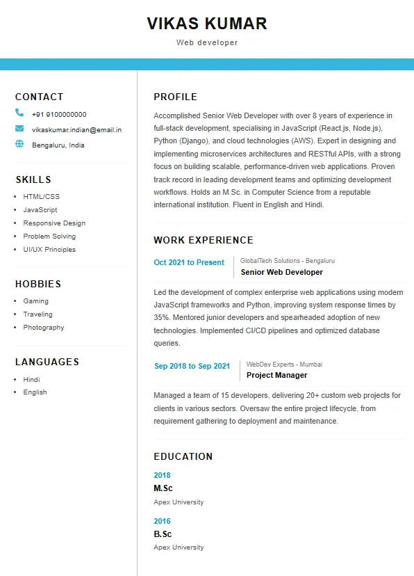 Premium Resume Template 3