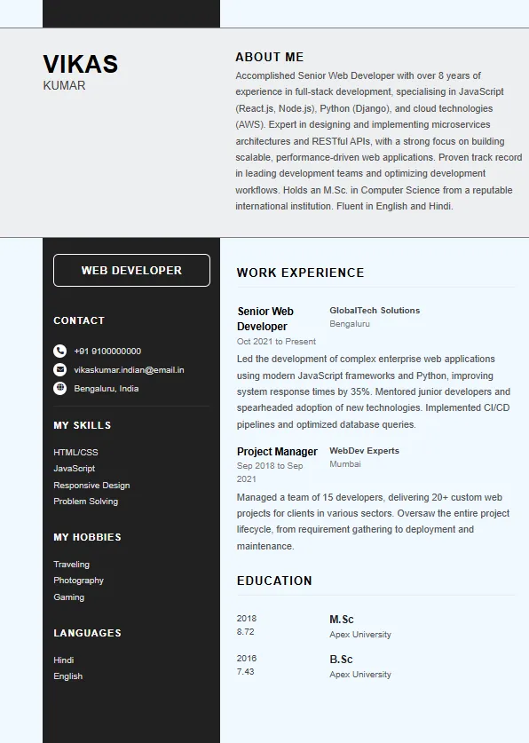 Premium Resume Template 3