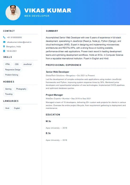 Premium Resume Template 3