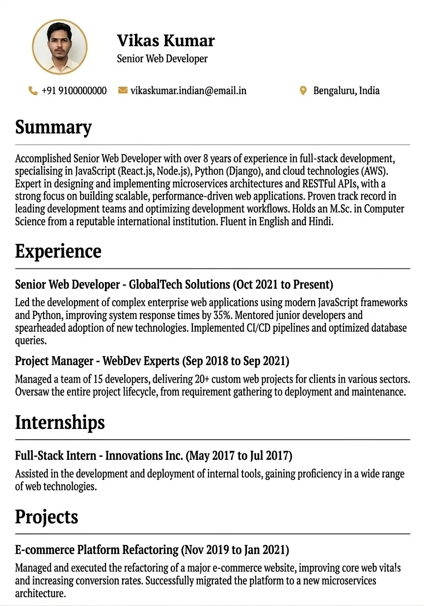 Free Resume Template 4